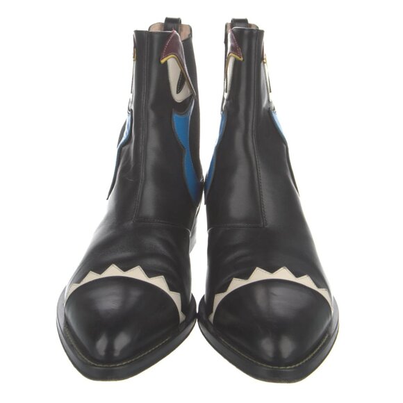 Fendi Monsters Motif Leather Chelsea Boots - Picture 3 of 10